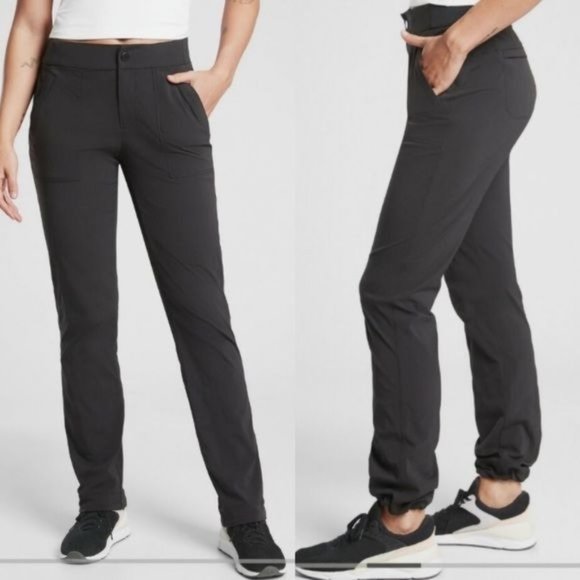 Athleta Pants - Athleta Trekkie Pant Black Size 6 Ripstop Jogger Hiker Outdoors